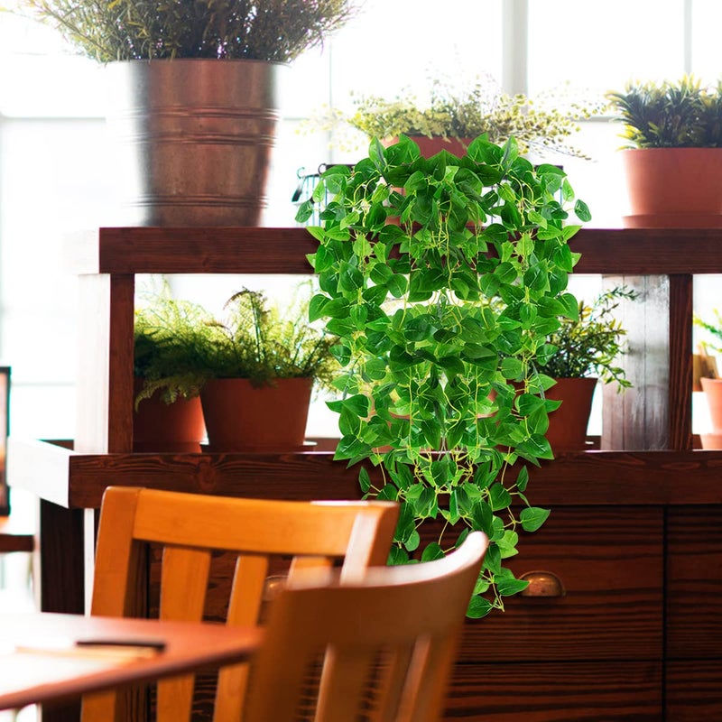 ZFProcess Artificial Hanging Plants  2PCS Artificia Green Vines Bouquet Hanging Plants 2.9 ft Fake Ivy Vine for Patio Home Bedroom Wedding Indoor Outdoor Wall Summer Decor(Green) - Image 4